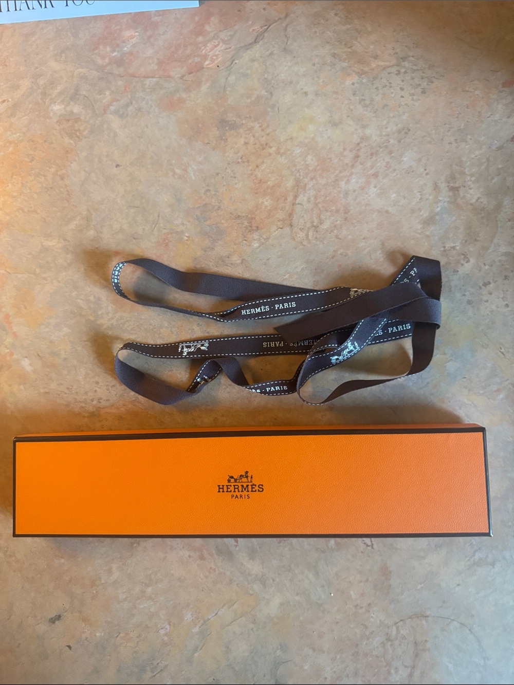 Hermès Orange Jewelry Box with Ribbon